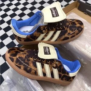 New Adidas x Wales Bonner Samba Pony Leopard Print Women's Sneaker